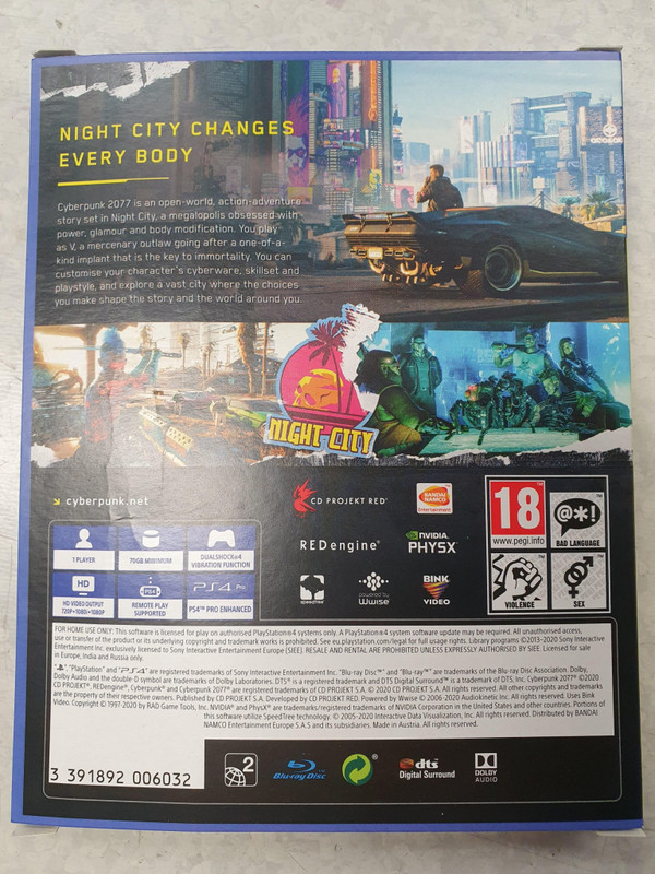 Cyberpunk 2077 Ps4 2 Blu Ray Disc Digital Content Access Word Compendium