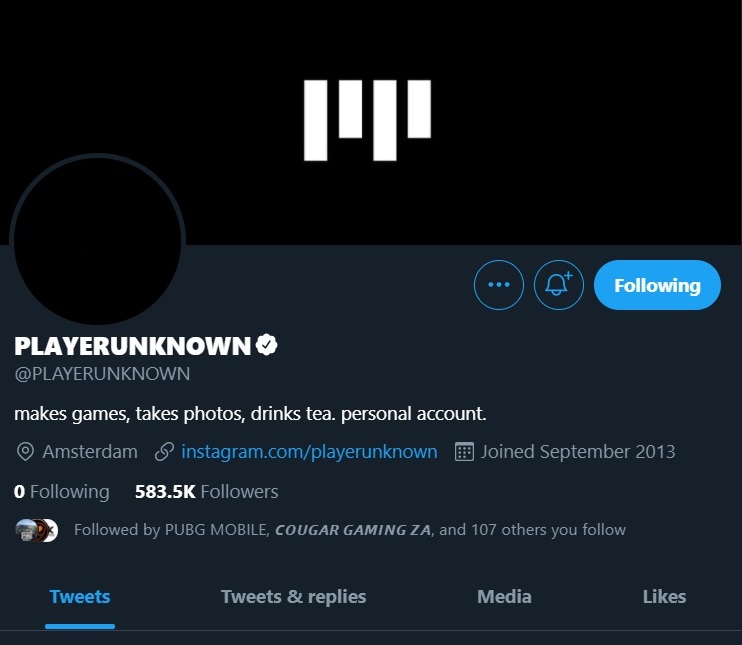 Brendan Greene Nukes Own Playerunknown Twitter Account Ginx Esports Tv