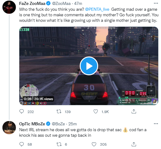 Optic Mboze Threatened To Beat Up Penta Over Gta Rp Drama Ginx Esports Tv